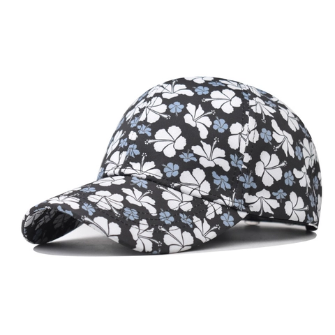 Gorra De Béisbol De Algodón Con Estampado Floral De Hibisco Protección Solar Ajustable Sombrero De Verano Tropical