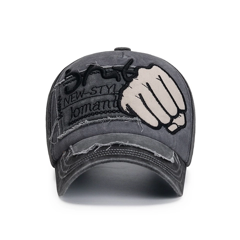Cappellino Da Baseball In Cotone Lavato Retro Ricamo Pugno Patchwork Cappello Da Sole Regolabile Uomo Donna Streetwear