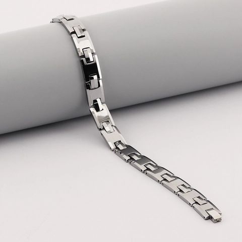 Bracelet En Acier Au Tungstène Pour Hommes Chaîne À Maillons H Style Bracelet De Montre Minimaliste Poli Bijoux De Mode
