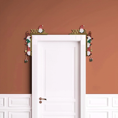 Christmas Wooden Door Frame Decoration Gnome XMAS Letter Corner Ornament Home Party Atmosphere Layout Festive