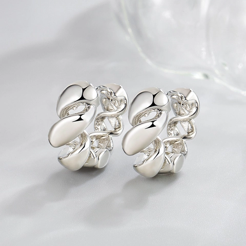 Pendientes De Aro De Cuerda Retorcida Cobre Pulido Espiral Geométrico Joyería Moderna Minimalista Para Mujeres