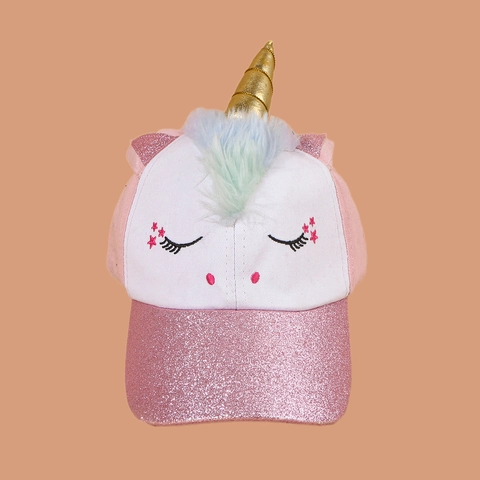 Cappellino Da Baseball Con Unicorno Per Bambini Con Corno Dorato 3D Criniera In Pelliccia Sintetica Arcobaleno Visiera Glitter