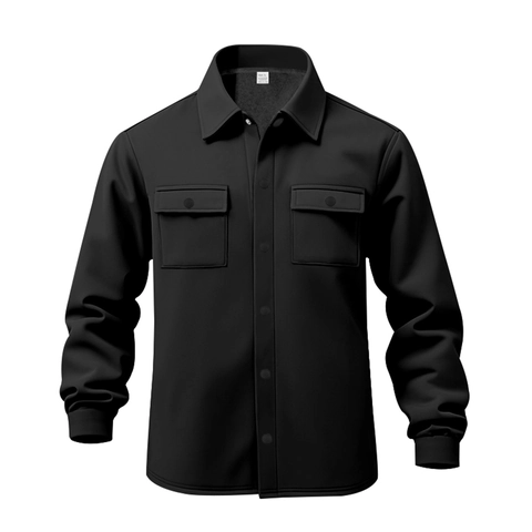 Veste Décontractée pour Homme Doublée de Polaire Épaisse Col Rabattu Multi-poches Simple Boutonnage Couleur Unie Polyester Manteau Top