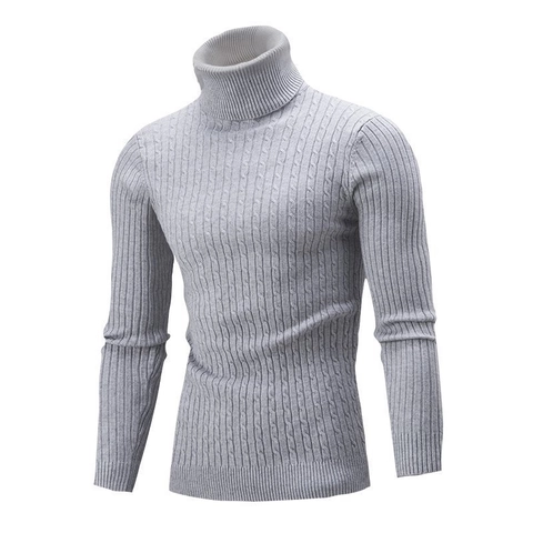 Maglione Collo Alto Slim Fit Da Uomo Pullover In Maglia A Trecce A Maniche Lunghe Casual In Misto Viscosa
