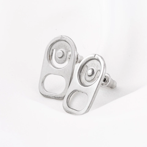 Creative Soda Can Pull Tab Stud Earrings Titanium Steel Electroplated Geometric Street Fashion Unisex Personalized Jewelry Gift