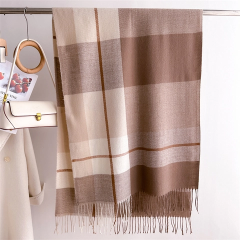 Sciarpa Scialle A Quadri Grandi Quadri Nappe Morbido Caldo Inverno Moda Stile Britannico Versatile Per Donna Uomo