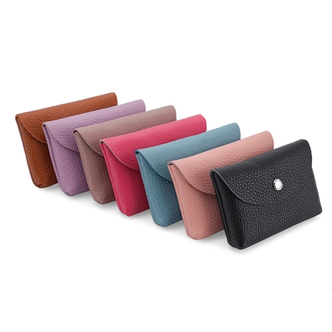 Mini Portamonete In Vera Pelle Da Donna Texture Lychee Portafoglio Piccolo Borsa Per Soldi Portatile Portachiavi