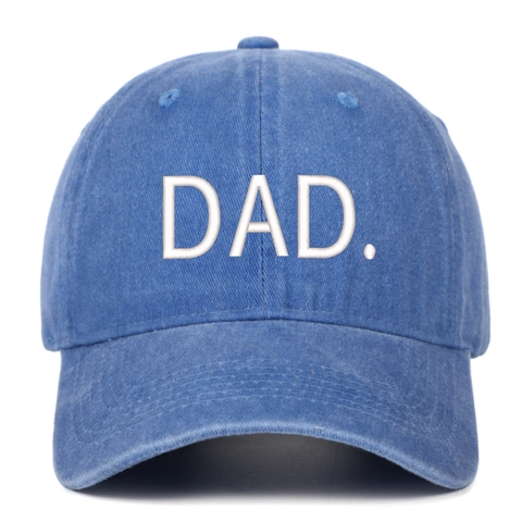 Cappello Da Baseball In Cotone Lavato Retro Distressed Dad Hat Lettera DAD Ricamata Visiera Curva Regolabile Berretto