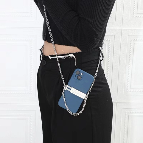 Tracolla Per Telefono Catena Di Metallo Perline Cordino Moda Cuore Fiore Ciondolo Decorazione Sospesa Donna