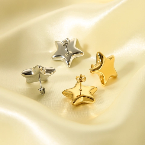 Stern Ohrstecker Edelstahl Nischendesign Minimalistisch Mode Gold Silber Plattiert Für Damen Eleganter Schmuck