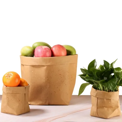 Borsa Portaoggetti In Carta Kraft Lavabile Riutilizzabile Ecologica Organizzatore Da Scrivania Stile Nordico Coprivaso Pieghevole Resistente