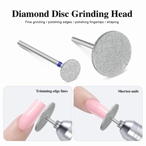 Professional Diamond Nail Drill Bits Disc Grinding Head For Manicure Trimming Shaping Polishing Home Salon Nails Care Tools