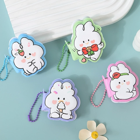 Mini Squishy Stress Relief Notitieboekje Zakdagboek Draagbaar Cartoon Konijn Popsicle Vorm PU Cover Kralenketting