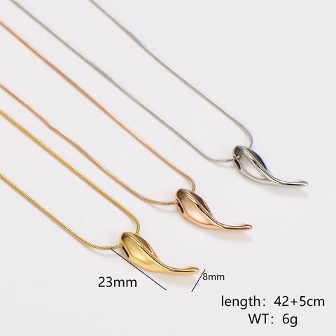 Collar Con Colgante De Cola De Ballena Minimalista Acero Inoxidable 304 Cadena De Serpiente Delfín Para Mujer