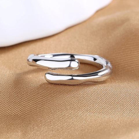 Unregelmäßiger Flüssigmetall Offener Ring Minimalistisch Verstellbar Kupfer Punk Fingerschmuck Für Herren Damen