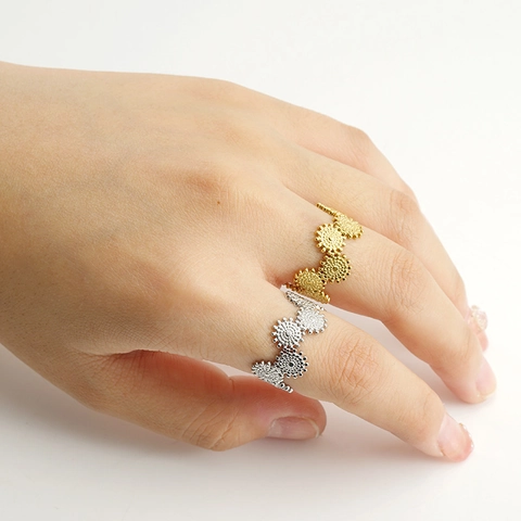 Vintage Edelstahl Zahnrad Offener Ring Für Damen Galvanisierter Mechanischer Industriestil Einstellbarer Finger Schmuck Geschenk