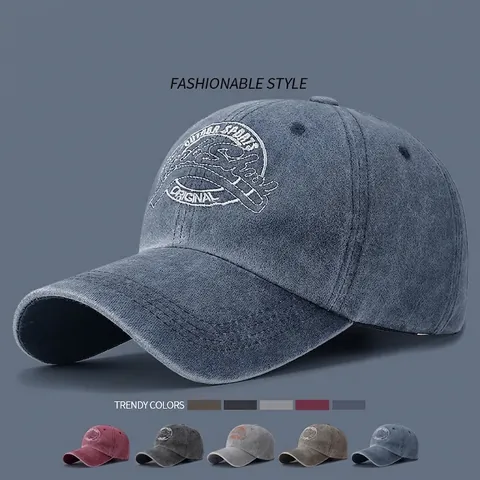 Berretto Da Baseball In Cotone Lavato Vintage Ricamato Outdoor Sports Distressed Retro Casual Cappello Sole Regolabile Donne Uomini