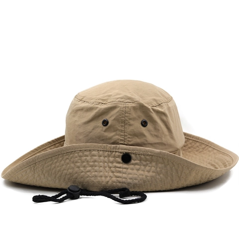 Outdoor Wide Brim Bucket Hat Quick Dry UV Protection Cotton Breathable Windproof Sun Hat For Men Women Foldable Boonie