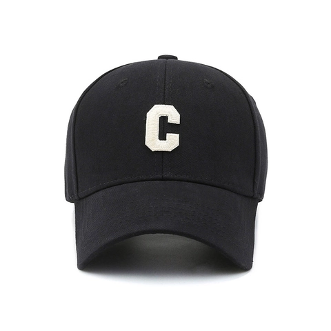 Unisex Baseball Cap With Letter C Embroidery Breathable Polyester Cotton Adjustable Casual Curved Brim Sun Hat