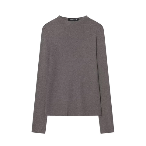 Dames Slim Fit Gebreide Trui Mock Neck Naadloze Pullover Effen Kleur Casual Lange Mouwen Basis Top