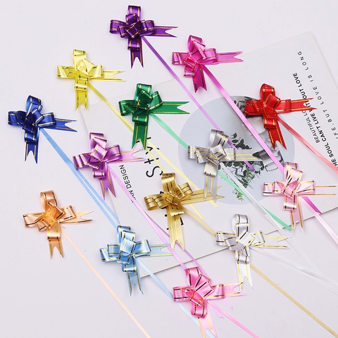 Plastic Pull Bows For Gift Wrapping Ribbons Self Pull Decorative Butterfly Bow For Christmas Wedding Party Supplies