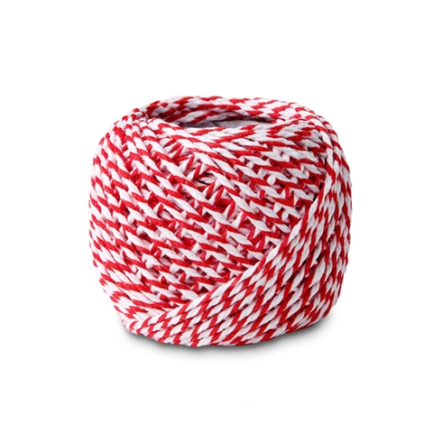 18M Roll 2mm 3 Strand Dual Color Cotton Twine Decorative Bakers Twine For DIY Crafts Gift Wrapping Baking Packaging Ribbon Rope