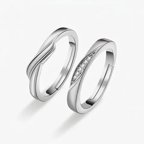 Bagues De Couple Moebius Torsadées En Cuivre Bague Ouverte Ajustable Zirconium Incrusté Bijoux Minimalistes Pour Hommes Et Femmes
