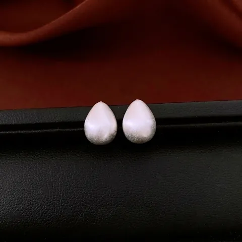 Orecchini A Lobo A Goccia Rame Spazzolato Opaco Con Perno Argento Sterling 925 Placcato Oro 18K Moda Minimalista