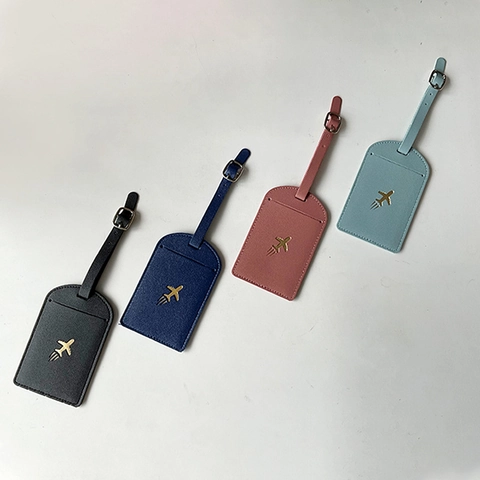 PU Leather Travel Passport Holder And Luggage Tag World Map Gold Stamping Waterproof Business Trip Accessories