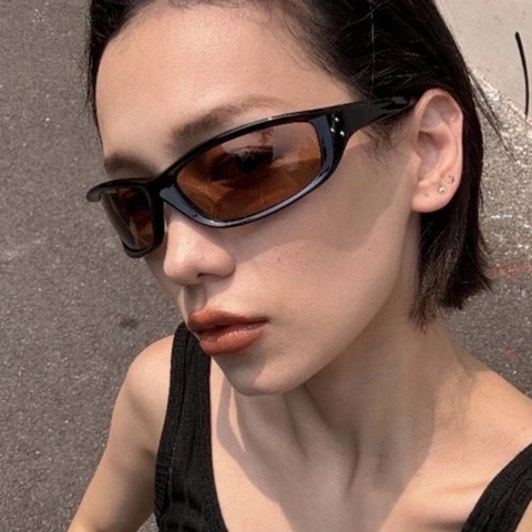 Gafas De Sol Deportivas Y2K Protección UV400 Montura PC Ciclismo Conducción Exterior Estilo Futuro Mujeres Hombres