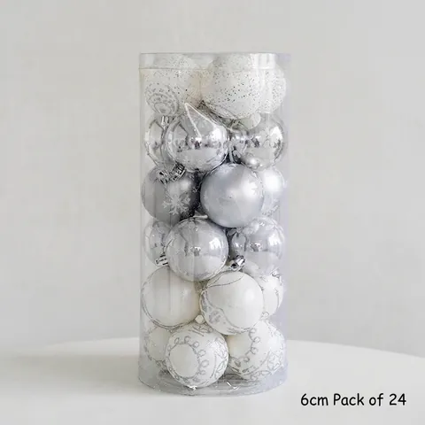 Weihnachtsbaumkugeln Plastik Bemalt Galvanisiert Matt Glänzend Glitzer Schneeflockenmuster Für Weihnachtsbaum Festliche Dekoration