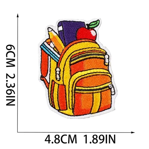Toppe Ricamate Tema Scuola Scuolabus Cancelleria Cartone Animato Poliestere Toppe Decorative Per Abbigliamento Zaini DIY