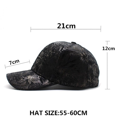 Gorra De Béisbol Mujer Estampado Hojas Moda Al Aire Libre Sombrero De Sol Hebilla Metálica Ajustable Estilo Pana