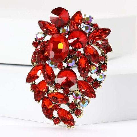Elegante Vintage Strass Legierung Brosche Anstecknadel Für Damen Florale Kristall Bouquet Korsage Für Anzüge Kleider
