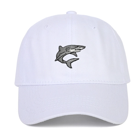 Cappello Da Baseball In Cotone Ricamato Squalo Tesa Curva Regolabile Sport All'aperto Cappello Da Sole Casual Unisex