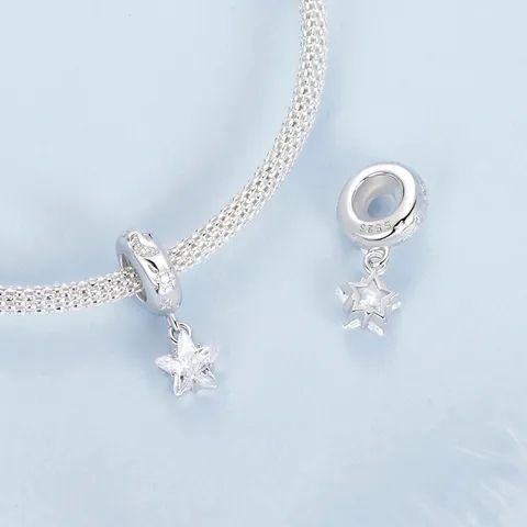 925 Sterling Silber Charms Herz Stern Schleife Katze DIY Perlen Schmuckherstellung Zubehör Für Damen Romantischer Stil