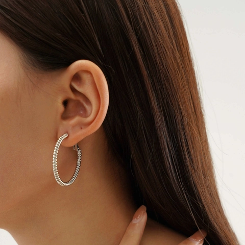 Stainless Steel Hoop Earrings Spiral Twisted Rope Design Minimalist Geometric Chic Fashion Jewelry For Women Girls