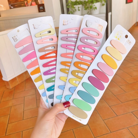 Fermagli Per Capelli Rettangolari Opachi A Goccia D'acqua Macaron Plastica Colorata Mollette Metalliche Per Ragazze Copricapo Geometrico Carino