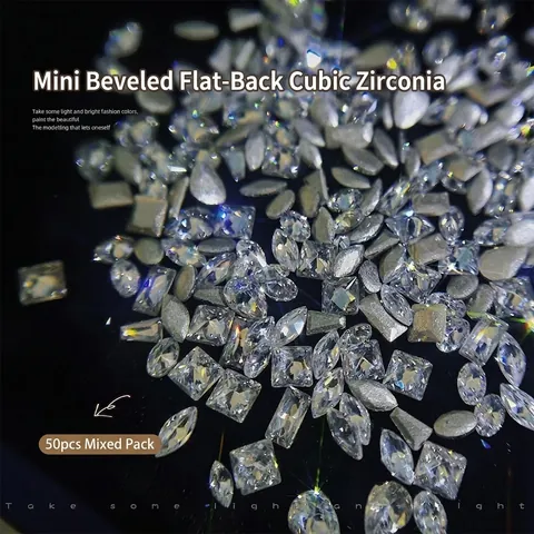 Strass In Zircone Per Nail Art Forme Miste Fondo Piatto Smussato Decorazioni Per Manicure Scintillanti Accessori Per Fai Da Te