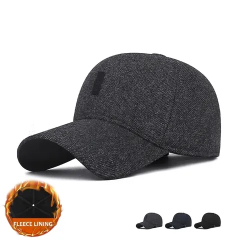 Cappello Da Baseball Invernale Da Uomo Foderato In Pile Caldo Protezione Per Le Orecchie Sport All'aperto