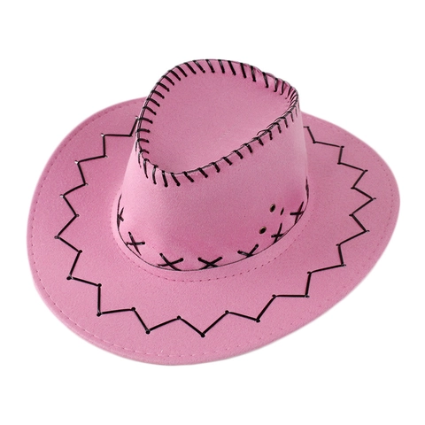 Western Cowboy Hat Suede Retro Wide Brim Sunshade Rider Cap For Outdoor Travel Men Women Kids