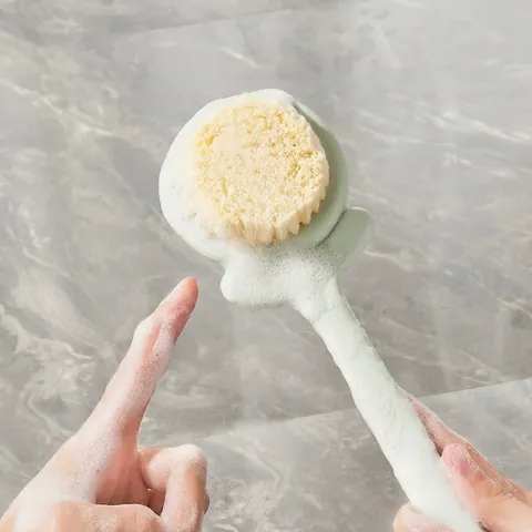 Flower Shaped Long Handle Bath Body Brush Soft Nylon Bristles Back Scrubber Massage Exfoliating Shower Tool