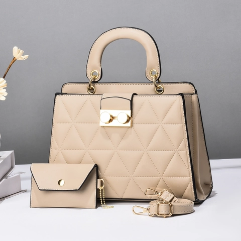 Geometric Quilted Handbag Women PU Leather Crossbody Bag Elegant Shoulder Bag With Handle And Removable Strap Mini Pouch