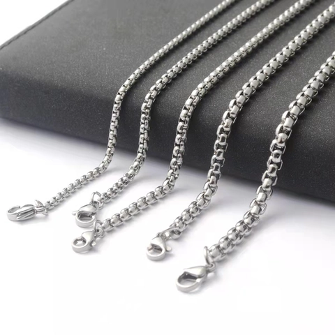 Stainless Steel Box Chain Necklace Hip Hop Punk Venetian Link Urban Minimalist Jewelry For Men Women