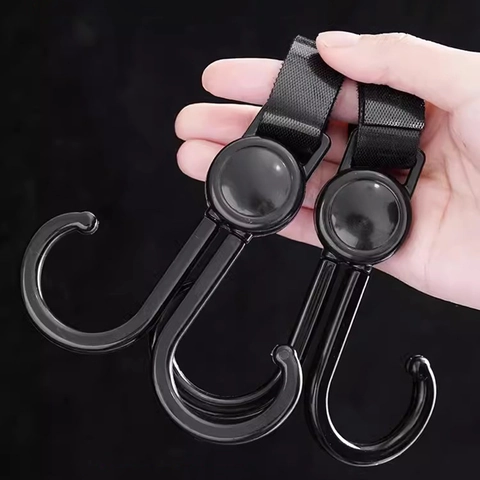 Ganci Per Passeggino Ruotabile Doppio Gancio Per Veicolo Elettrico Bicicletta Moto Regolabile Nastro Nylon Plastica