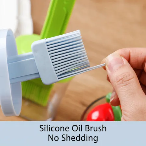 Pennello Da Barbecue In Silicone E Nylon Con Bottiglia D'olio Integrata Trasparente Resistente Al Calore Strumento Cucina