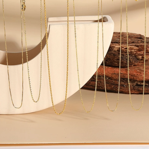 Minimalist Chain Necklace 18K Gold Plated Copper Material Adjustable Link Jewelry For Women Elegant Daily Accessory