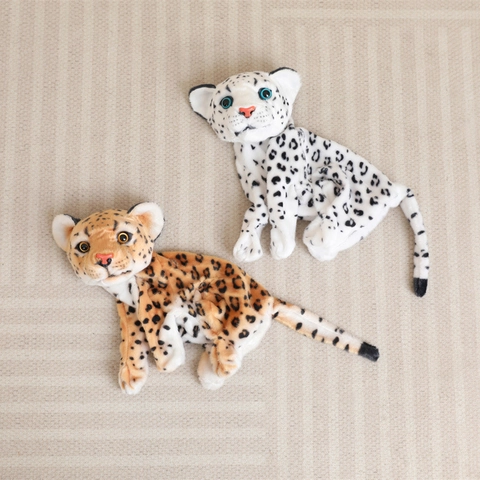 Simulation Leopard Plush Toy Shell Unstuffed Animal Skin For DIY Handcraft Soft Short Plush Fabric Realistic Snow Leopard