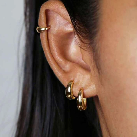 Orecchini A Cerchio Spessi Acciaio Inossidabile Impermeabile Ipoallergenico Gioielli Di Moda Per Donna