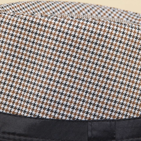 Cappello Fedora Classico Con Motivo Pied De Poule E Nastro Cappello Jazz Per Uomo E Donna